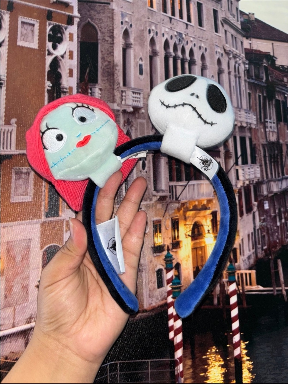 Disney Plush Sally & Jack Ear Headband - Blue/Black/Pink/White